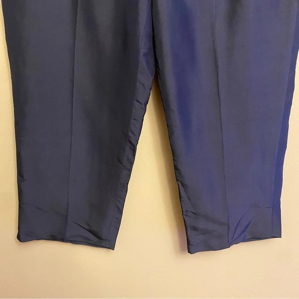 Lauren Ralph Lauren Silk Pants Navy Dress  Size 8 Petite